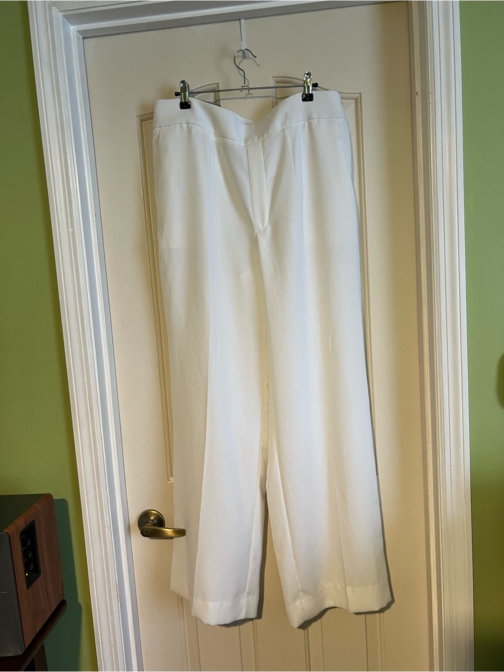 Banana Republic Wide-Leg Cream Trousers